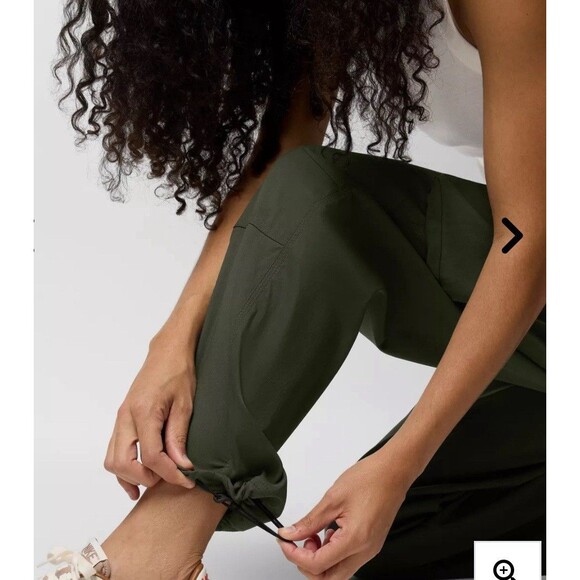 prAna NEW Stretch Zion Cargo Pant Womens 10 x33 Green Hiking High Rise Cinch Hem - Picture 15 of 16